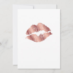 Tarjeta Festiva Labios Me Besan San Valentín Rosa