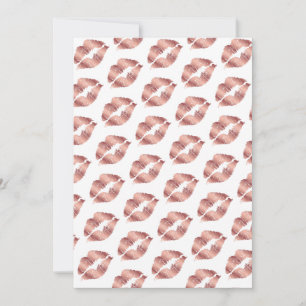 Tarjeta Festiva Labios Me Besan San Valentín Rosa