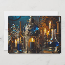 Tarjeta Festiva Laboratorio de científicos steampunk victoriano gó