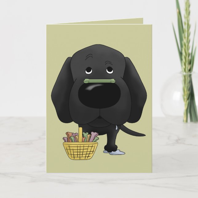 Tarjeta Festiva Laboratorio negro - Caza de huesos de Pascua, ¿alg (Anverso)