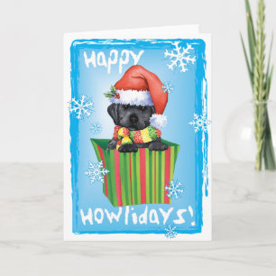 Tarjeta Festiva Laboratorio negro feliz de Howlidays