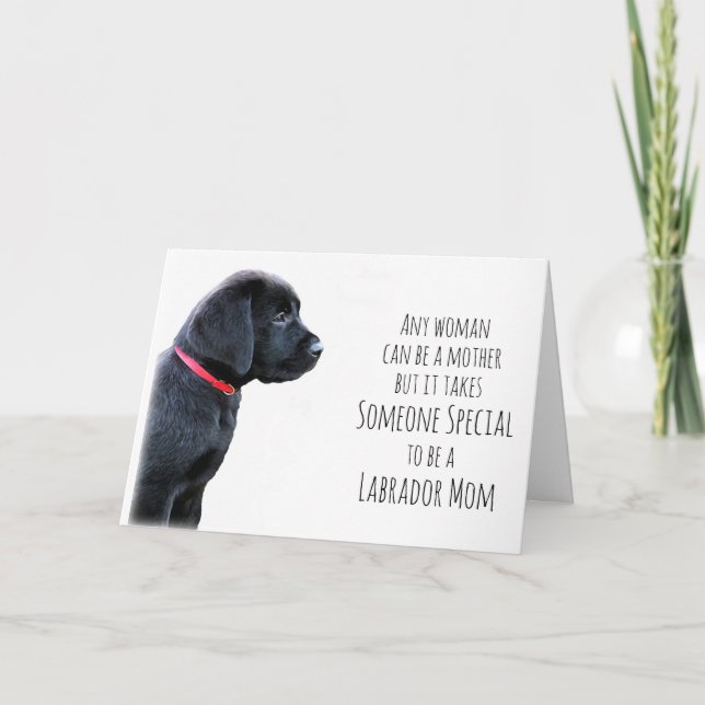 Tarjeta Festiva Laboratorio negro - Perro Día de la Madre - Mejor  (Anverso)