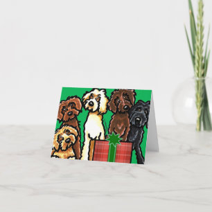 Tarjeta Festiva Labradoodle Rainbow Navidades