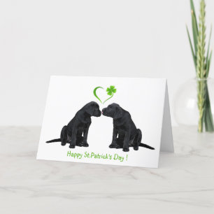 Tarjeta Festiva Labrador de San Patricio - Laboratorio Negro