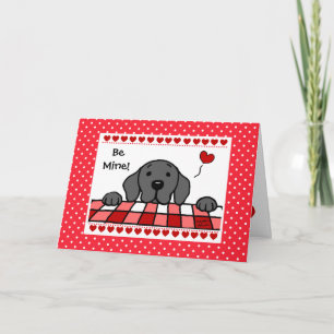 Tarjeta Festiva Labrador negro que te observa Valentín
