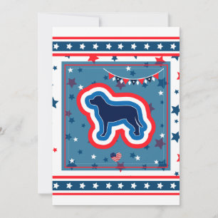 Tarjeta Festiva Labrador Patriótico Rojo Blanco Y Azul 4 De Julio