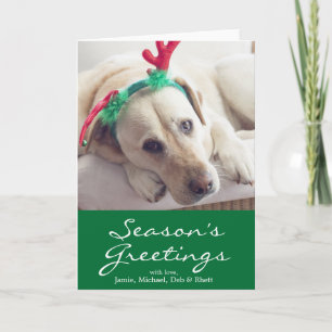 Tarjeta Festiva Labrador perro con orejas Navidades