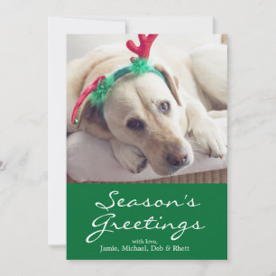 Tarjeta Festiva Labrador perro con orejas Navidades