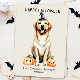 Tarjeta Festiva Labrador perro recuperador feliz Halloween