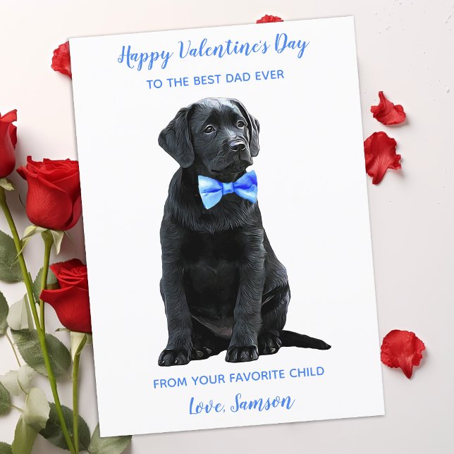 Tarjeta Festiva Labrador Puppy Dad Día de San Valentín (Subido por el creador)