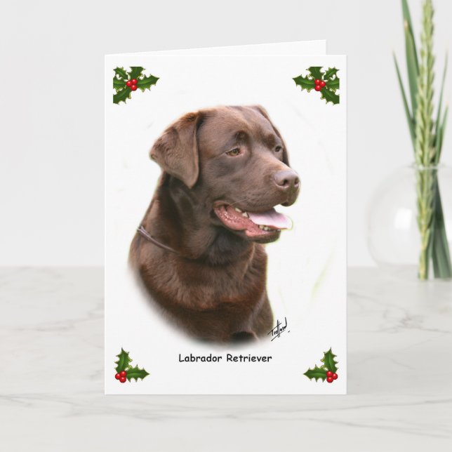 Tarjeta Festiva Labrador Recuperador 9Y243D-004a (Anverso)