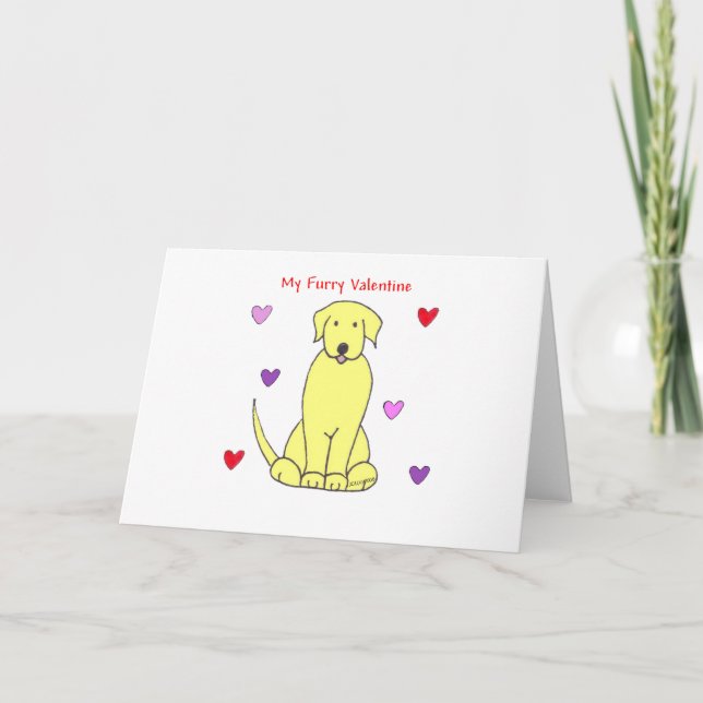 Tarjeta Festiva Labrador recuperador de la fiebre amarilla San Val (Anverso)