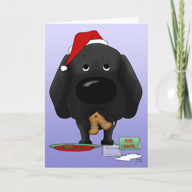 Tarjeta Festiva Labrador Recuperador Navidades (Anverso)