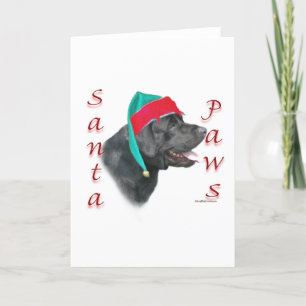 Tarjeta Festiva Labrador Retriever (blk) Santa Paws