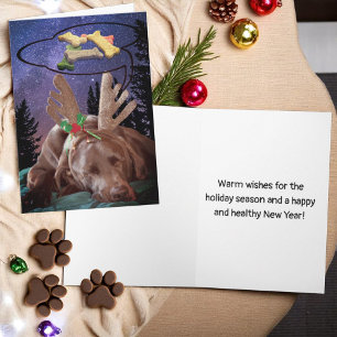 Tarjeta Festiva Labrador Retriever en Golosinas para Perros Sueños