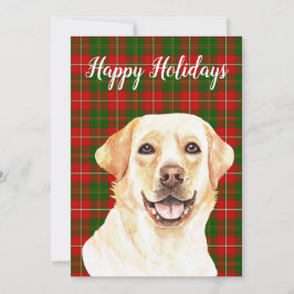 Tarjeta Festiva Labrador Retriever perro personalizado en acuarela