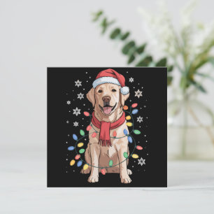 Tarjeta Festiva Labrador Retriever Perro Santa Clause Sombrero Nav