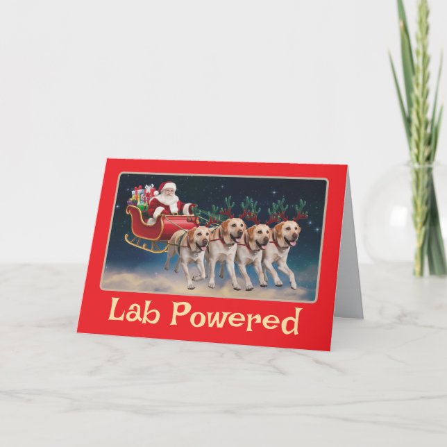 Tarjeta Festiva Labrador Retriever Reno (Anverso)