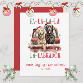 Tarjeta Festiva Labrador Retriever Whimsical Christmas |