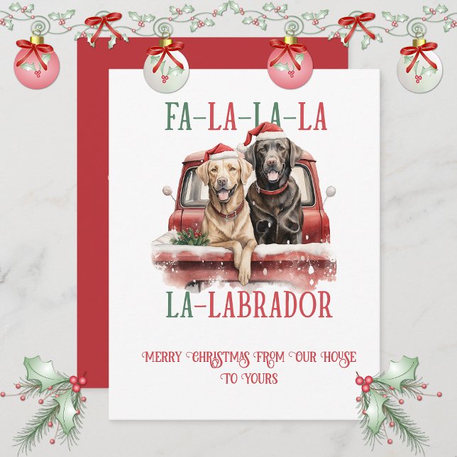 Tarjeta Festiva Labrador Retriever Whimsical Christmas | (Subido por el creador)