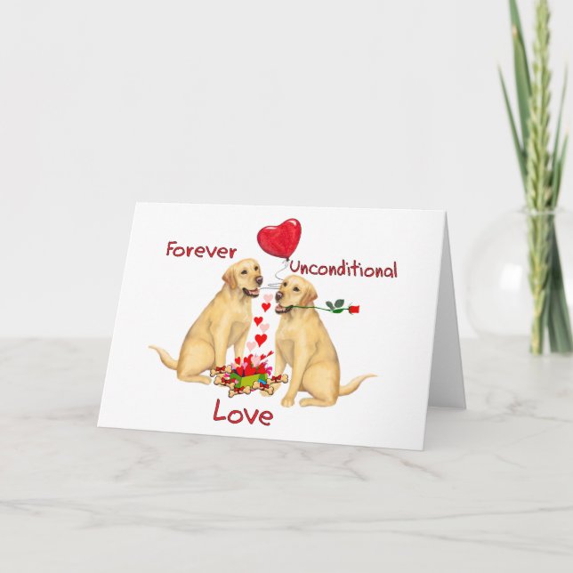 Tarjeta Festiva Labrador Valentine (Anverso)