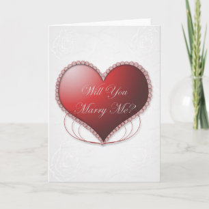 Tarjeta Festiva Lacy Heart ¿Te Casarás Conmigo Card?