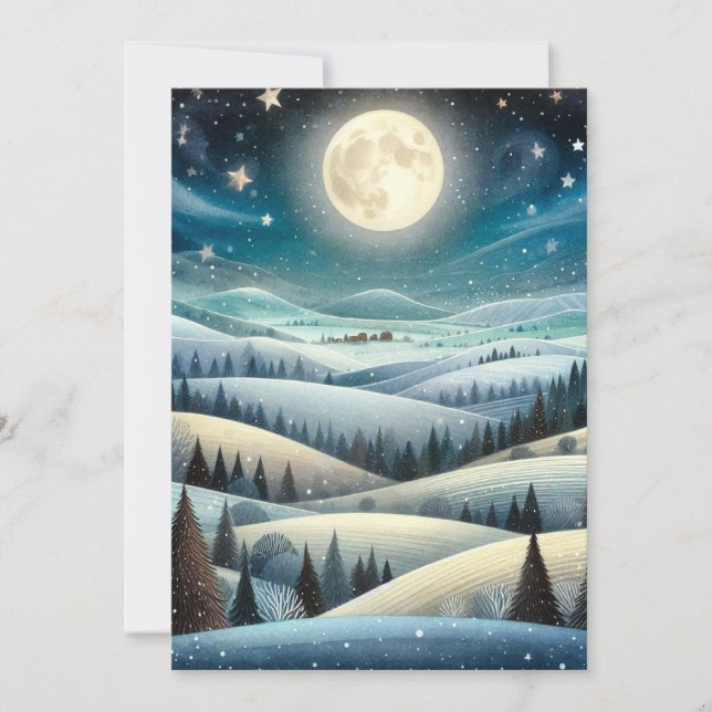 Tarjeta Festiva Laderas de invierno (Anverso)