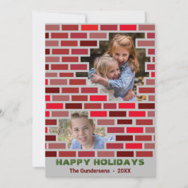 Tarjeta Festiva Ladrillos familiares de navidades