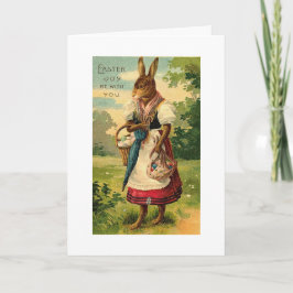 Tarjeta Festiva Lady Bunny trae la alegría de la Pascua