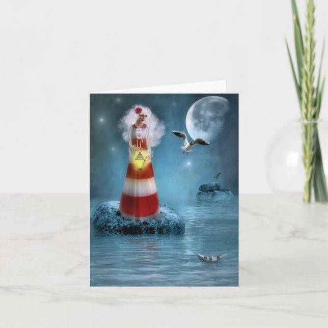 Tarjeta Festiva Lady Lighthouse (Anverso)