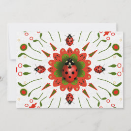 Tarjeta Festiva Ladybug Christmas Red Green White