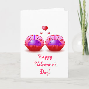 Tarjeta Festiva Ladybug Cupcake Valentine