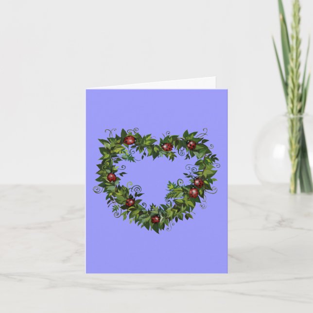 Tarjeta Festiva Ladybug Love Valentine's Day Card (Anverso)