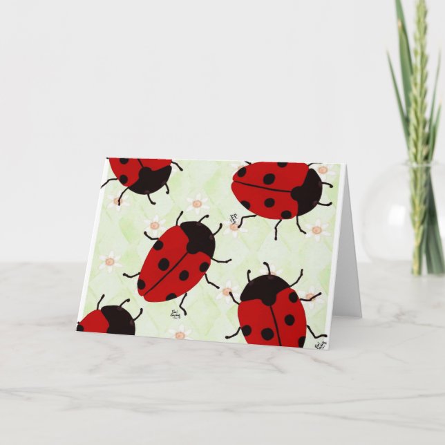 TARJETA FESTIVA LADYBUGS (Anverso)