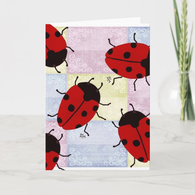 TARJETA FESTIVA LADYBUGS (Anverso)