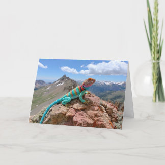Tarjeta Festiva Lagarto de cuello croché visita los San Juans