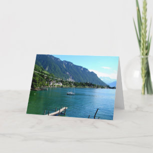 Tarjeta Festiva Lago de Ginebra en verano