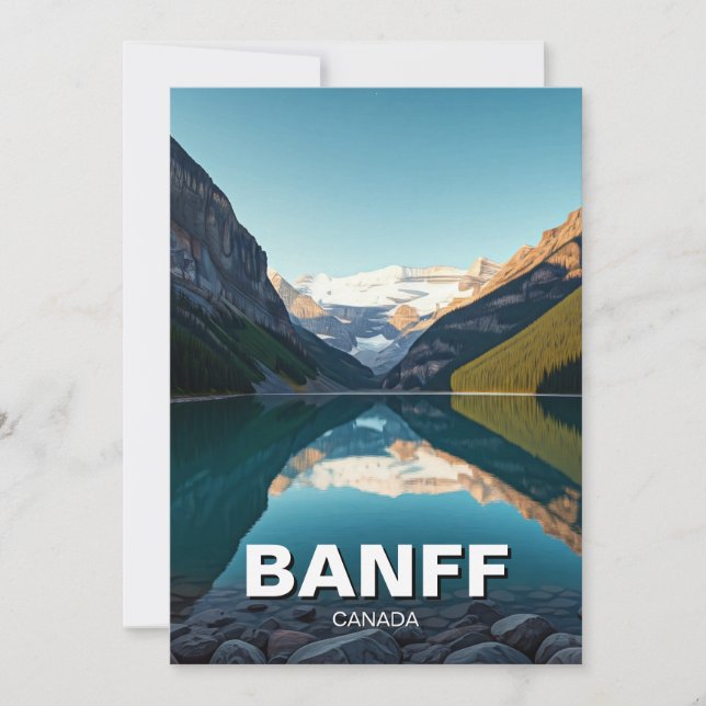 Tarjeta Festiva Lago Louise en el Parque Nacional Banff Canadá (Anverso)