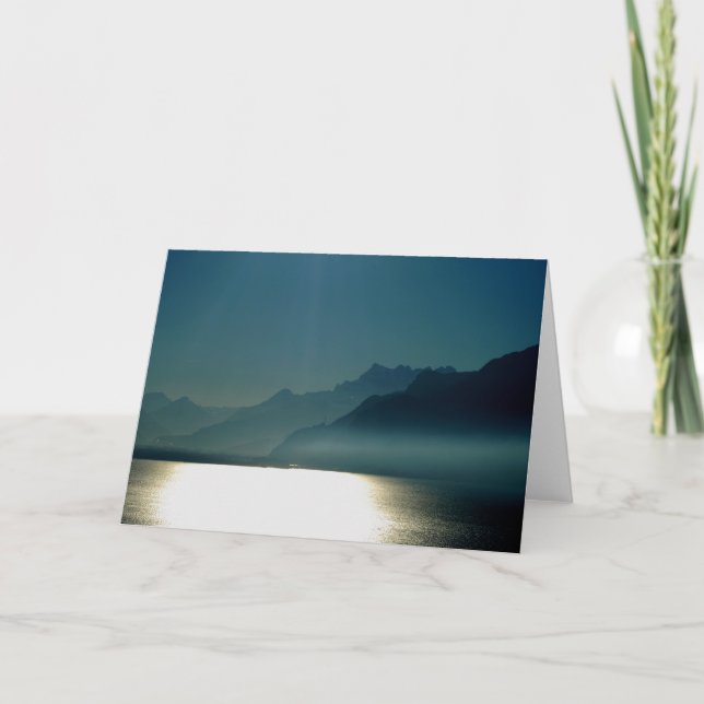 Tarjeta Festiva Lago Montreux Ginebra (Anverso)