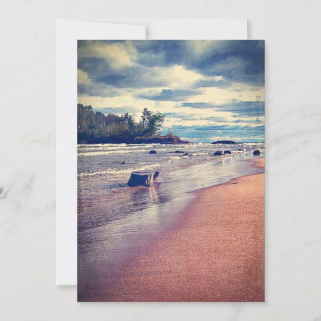 Tarjeta Festiva Lago Vintage Superior (Anverso)