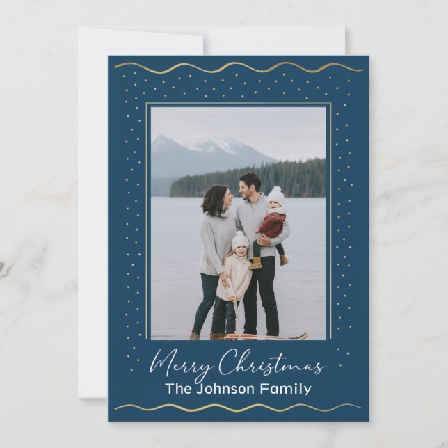 Tarjeta Festiva Lake Inspired Photo Family Christmas Card (Anverso)