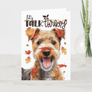 Tarjeta Festiva Lakeland Terrier de Acción de Gracias hablemos de