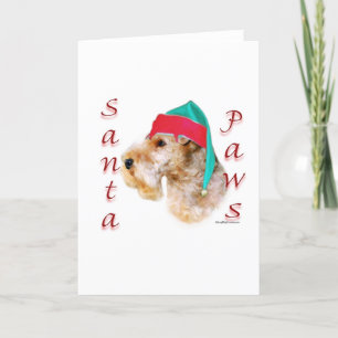Tarjeta Festiva Lakeland Terrier Santa Paws