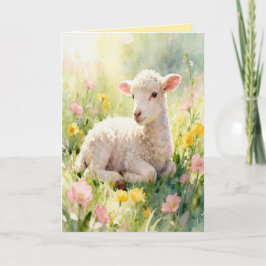Tarjeta Festiva Lamb Bible Verse Customized Easter Card