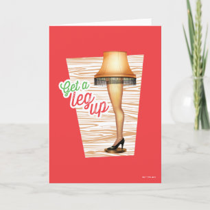 Tarjeta Festiva Lámpara de A Christmas Story   Levántate la pierna
