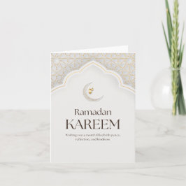Tarjeta Festiva Lámpara y Arte de Media Luna de Ramadan Kareem