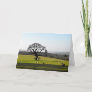 Tarjeta Festiva Largas sombras en Somerset de otoño