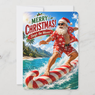 Tarjeta Festiva Las alegres aventuras de Santa Domina las olas