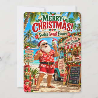 Tarjeta Festiva Las alegres aventuras de Santa | La dulce escapada