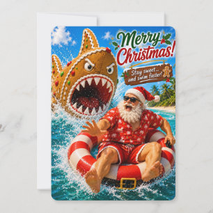 Tarjeta Festiva Las alegres aventuras de Santa Mantente dulce y
